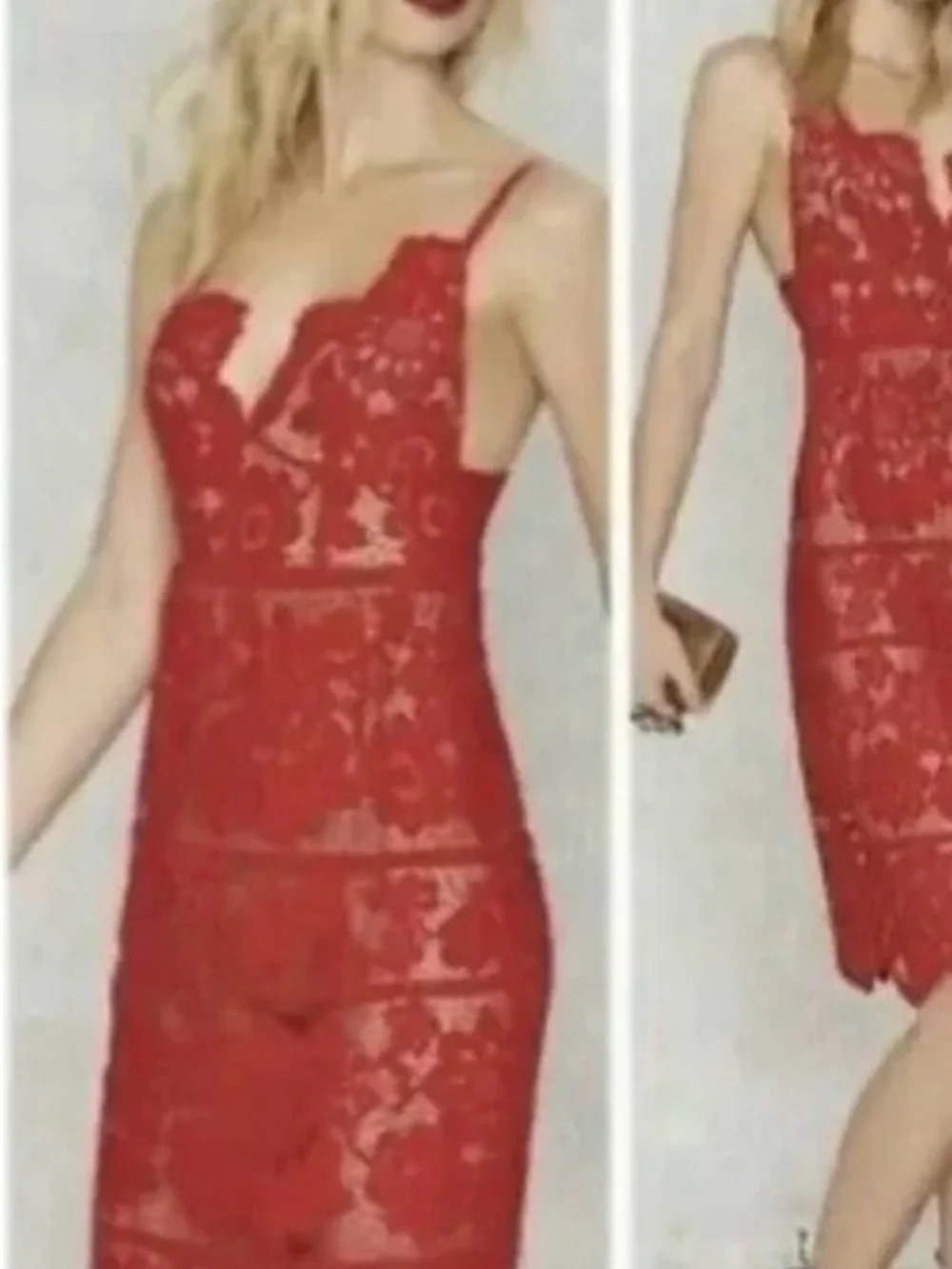 For Love And Lemons x Revolve Gianna Lace Midi Dress Womens Red New with Tags L